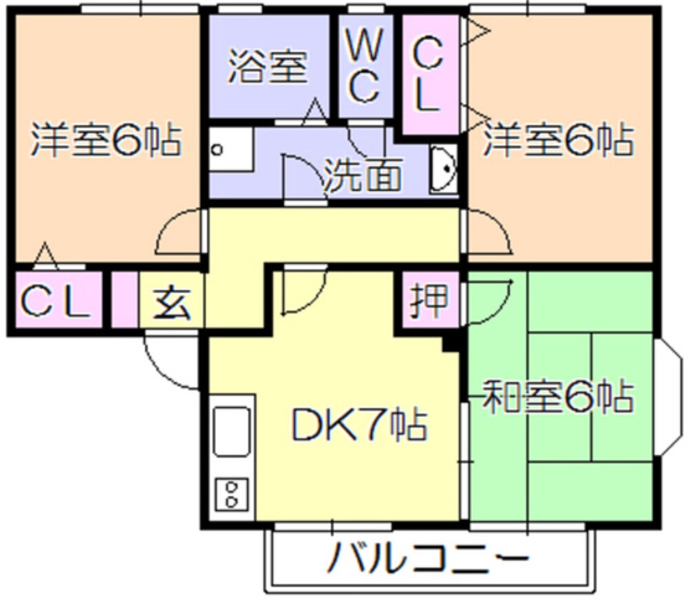 トゥインクル山下　B棟の物件間取画像