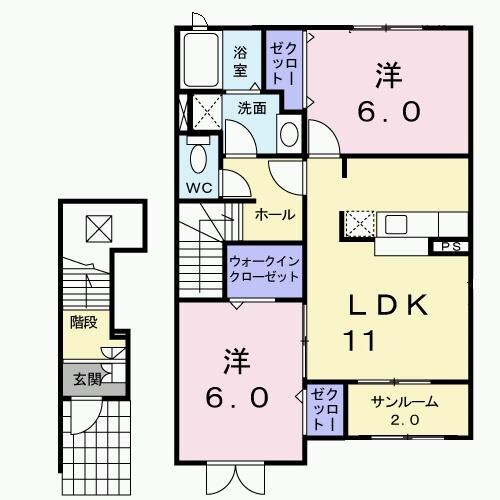 デイジーＡの物件間取画像