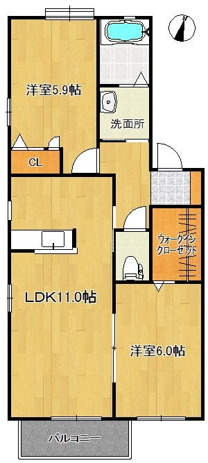 ヴィルヌーブⅠの物件間取画像