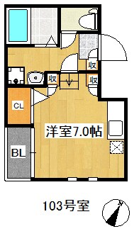 笹原駅 徒歩4分 1階の物件間取画像