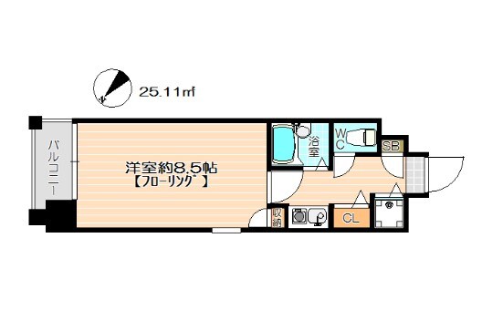 渡辺通駅 徒歩12分 5階の物件間取画像