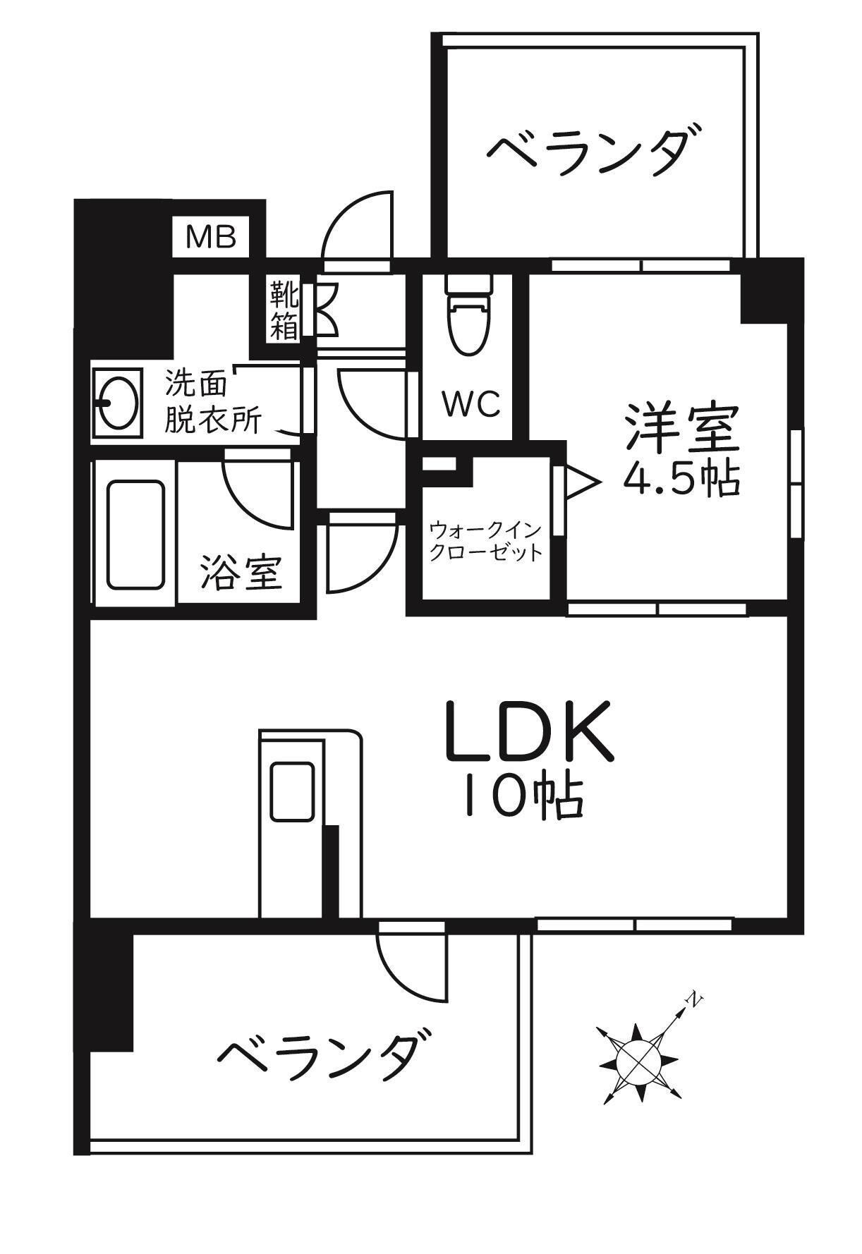 MODERN PALAZZO天神南Leafの物件間取画像