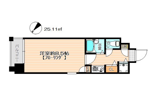 渡辺通駅 徒歩12分 7階の物件間取画像