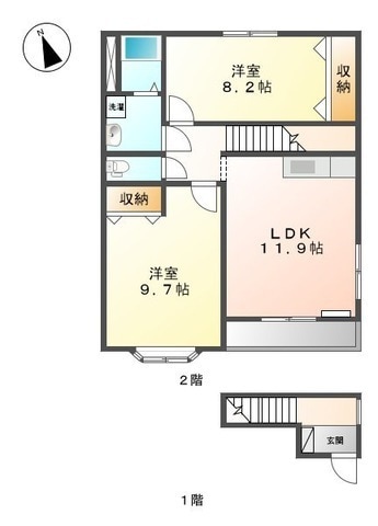 姫路駅 バス15分  小川下車：停歩3分 2階の物件間取画像