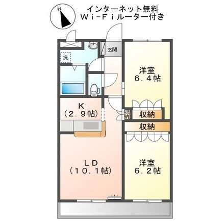 亀山駅 徒歩16分 2階の物件間取画像