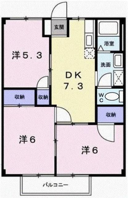 玲巧－ハイツ２の物件間取画像