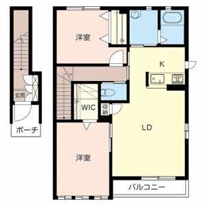 砥堀駅 徒歩15分 2階の物件間取画像