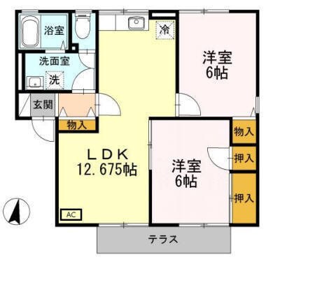 スカイハイツの物件間取画像