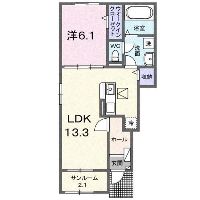 エスパス　リッシュ　田井　Ｂの物件間取画像