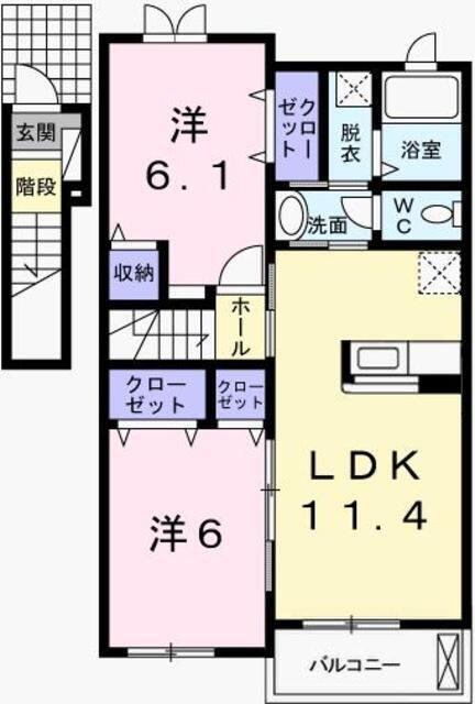 ハマナスⅡの物件間取画像