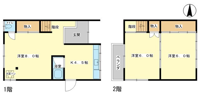 八代比嘉貸家の物件間取画像