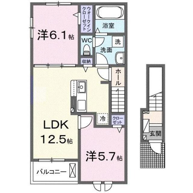 クラール勝原の物件間取画像