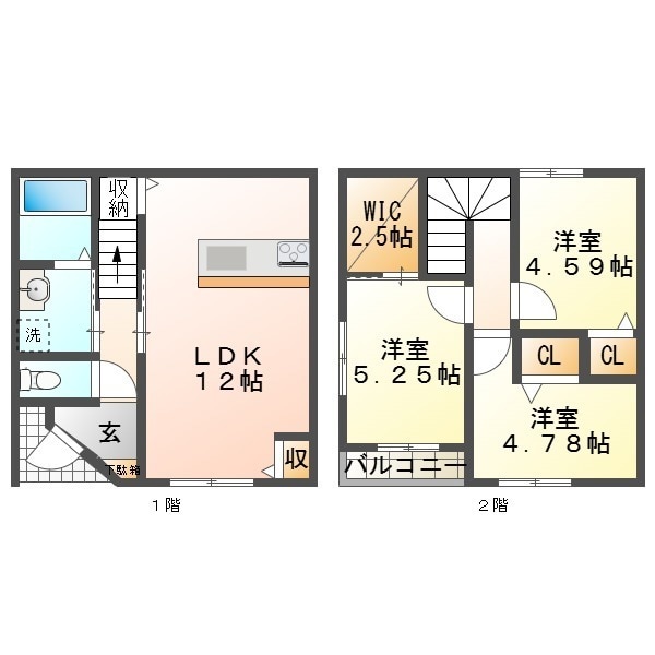 ＣＡＳＡ＋ＴＯＭＩＮＡＧＡの物件間取画像