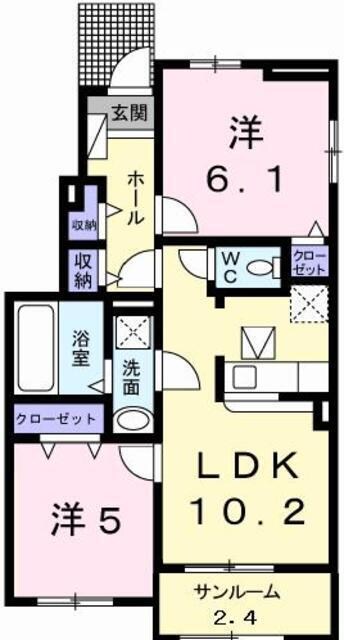 ル・レーブ坂上Ⅱの物件間取画像