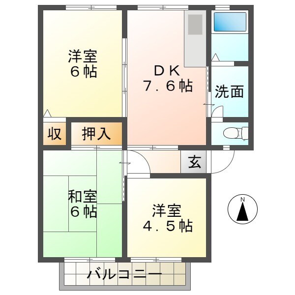 ハイツ天川の物件間取画像