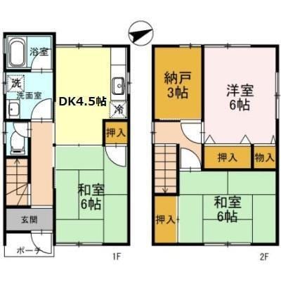 飾磨区中島二丁目戸建の物件間取画像