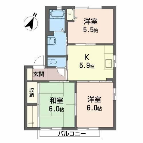 山陽姫路駅 バス16分  平野南口下車：停歩5分 2階の物件間取画像