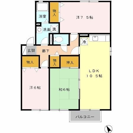 第５グリーンハイツの物件間取画像