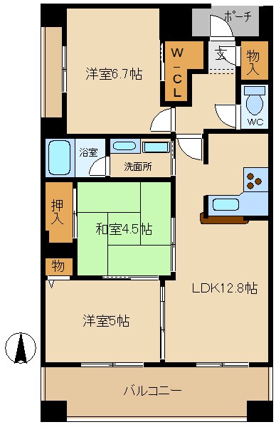 姫路駅 徒歩10分 3階の物件間取画像