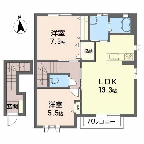 サングリ-ンBの物件間取画像