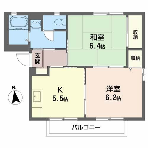 ニューエステート笹谷 Bの物件間取画像