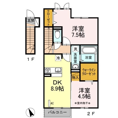 ラフィネ Ｂの物件間取画像