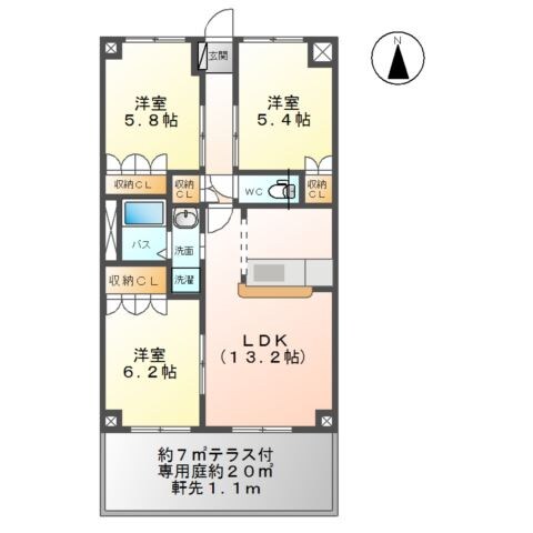 ガーデンヒルズの物件間取画像