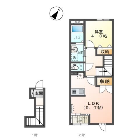 松川町関谷新築アパートの物件間取画像