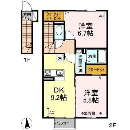 ハニーテラスの物件間取画像