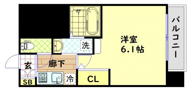 エステムプラザ難波WESTリバークロスの物件間取画像