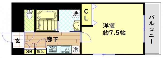 九条駅 徒歩3分 1階の物件間取画像