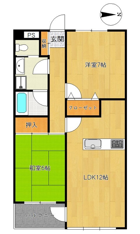 葛西駅 徒歩18分 4階の物件間取画像