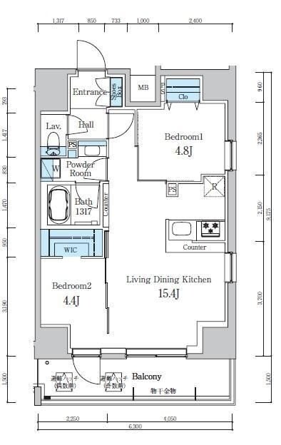 葛西駅 徒歩4分 15階の物件間取画像