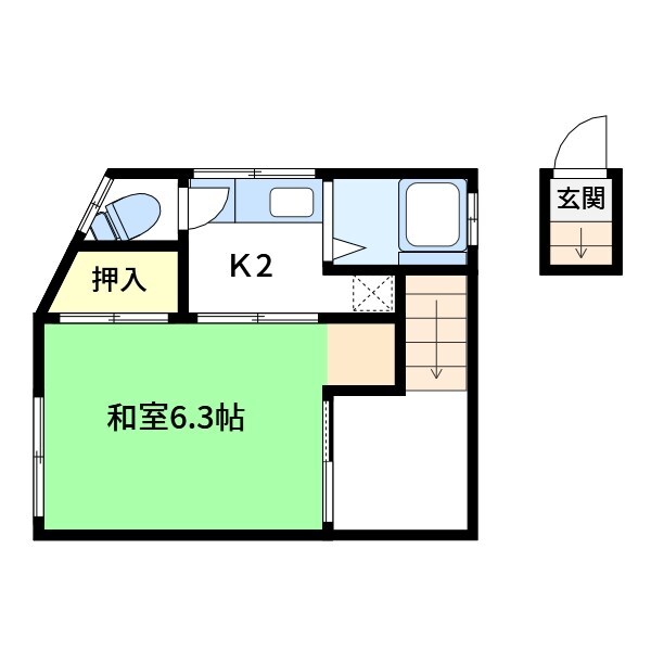 綾瀬駅 徒歩5分 2階の物件間取画像