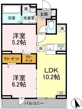 扇大橋駅 徒歩7分 3階の物件間取画像