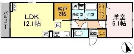 扇大橋駅 徒歩7分 3階の物件間取画像