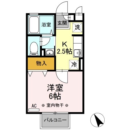 メルベーユ　1号棟の物件間取画像