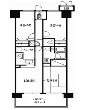 お花茶屋駅 徒歩8分 3階の物件間取画像