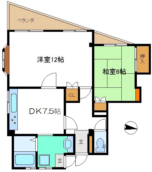 キャスティール四倉の物件間取画像