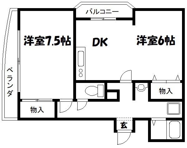 三愛西一之江マンションの物件間取画像