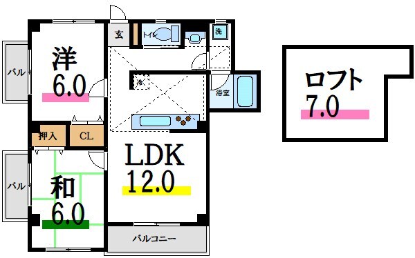 ラ・クレストの物件間取画像