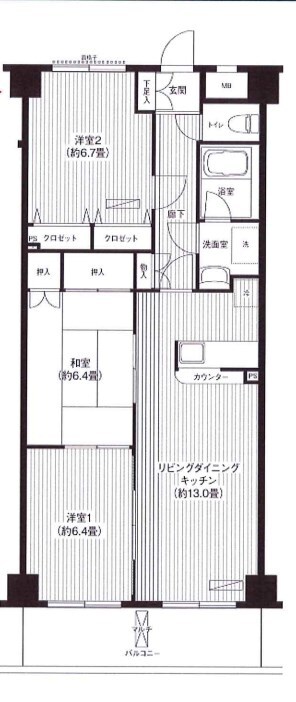 フレア浦安の物件間取画像