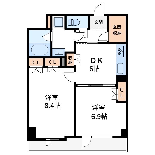 浦安駅 徒歩18分 2階の物件間取画像