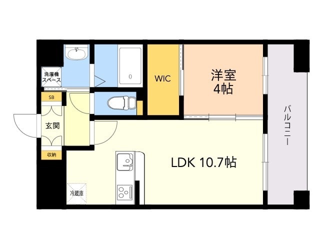 大橋駅 徒歩7分 13階の物件間取画像