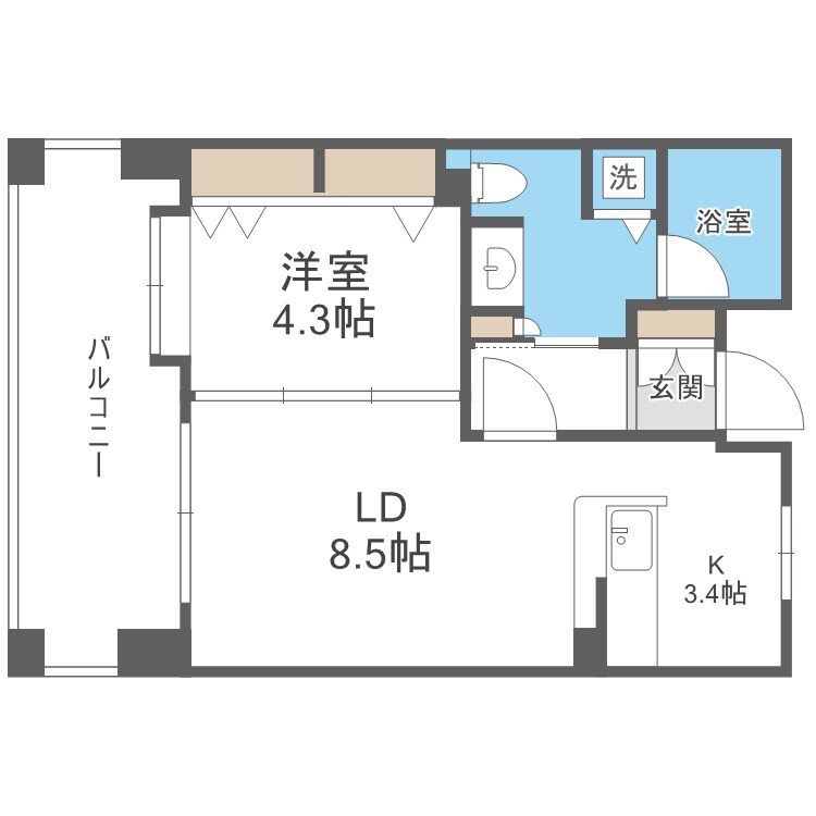 リアンシエルブルー東比恵の物件間取画像