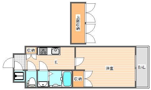 貝塚駅 徒歩8分 6階の物件間取画像