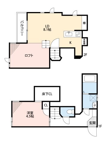 大橋駅 徒歩10分 1階の物件間取画像