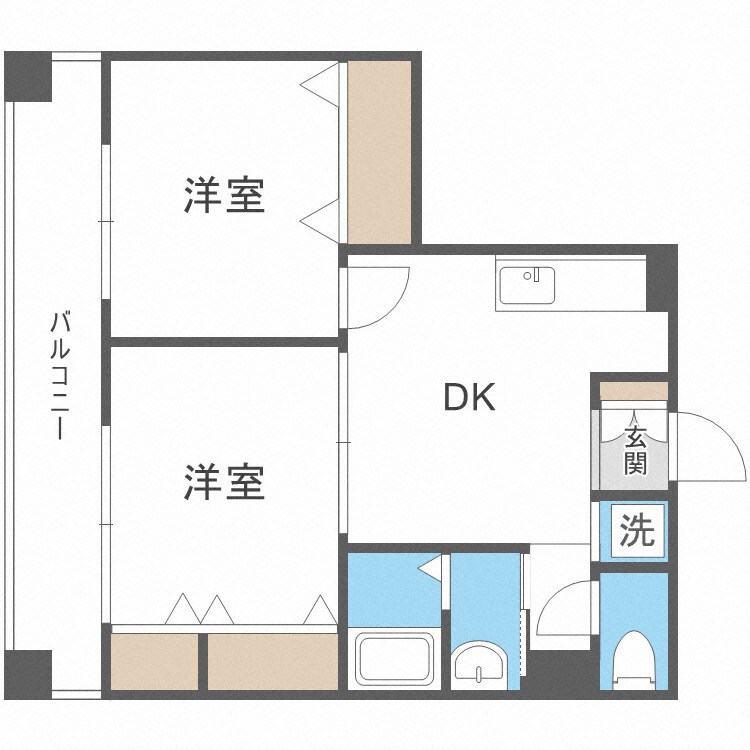 エルスタンザ渡辺通の物件間取画像