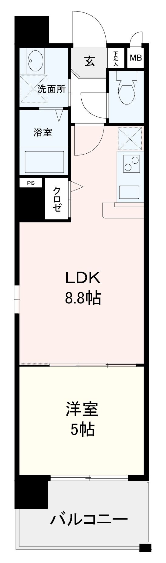 シャルム薬院の物件間取画像