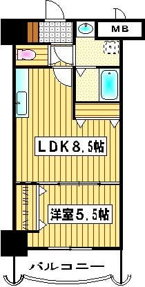 呉服町駅 徒歩10分 8階の物件間取画像